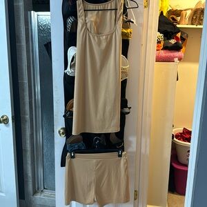 Tan two-piece short set